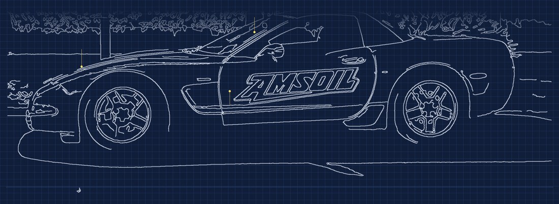 Boceto técnico del Corvette del despacho, estilo plano de inspección